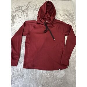 Adidas Hoodie Pullover Men's Size Medium Red Lightweight Thermal Long Sleeve EUC